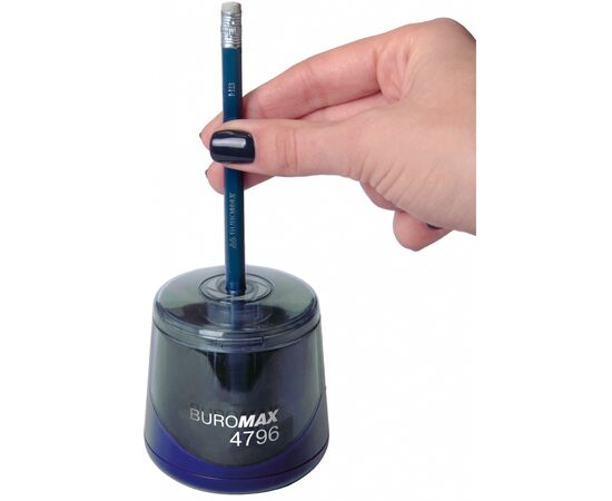 Точилка Buromax автоматическая с контейнеров Синяя (BM.4796), изображение 3 Точилка Buromax автоматическая с контейнеров Синяя (BM.4796), изображение 3