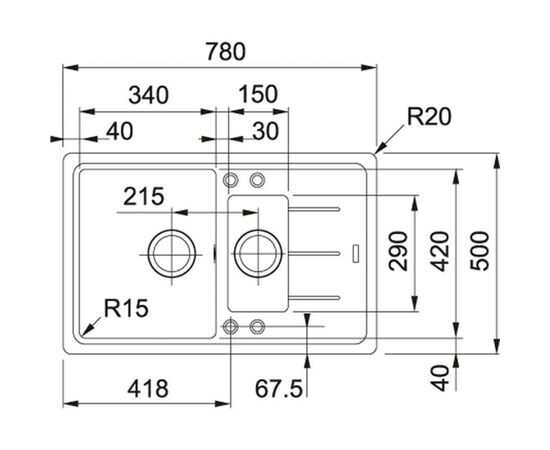 Мойка кухонная Franke BASIS BFG 651-78/114.0272.634, изображение 2 Мойка кухонная Franke BASIS BFG 651-78/114.0272.634, изображение 2