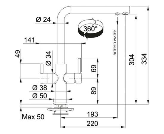 Змішувач Franke Neptune Clear Water (115.0370.689), зображення 2 Змішувач Franke Neptune Clear Water (115.0370.689), зображення 2