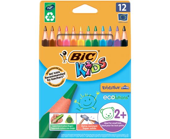 Олівці кольорові Bic Evolution Triangle 12 шт (bc8297356)