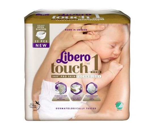 Підгузок Libero Touch 1 (2-5 кг) 22 шт (7322541070230)