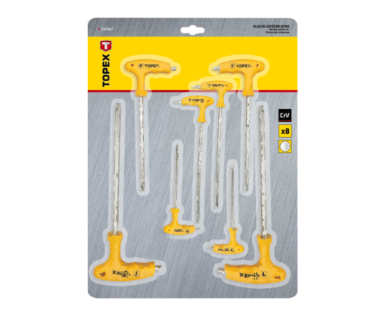 Набор инструментов Topex ключей шестигранных HEX с Т-подобной ручкой, 9 шт. (35D967), изображение 2 Набор инструментов Topex ключей шестигранных HEX с Т-подобной ручкой, 9 шт. (35D967), изображение 2