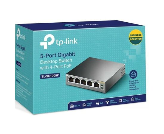 Коммутатор сетевой TP-Link TL-SG1005P, изображение 4 Коммутатор сетевой TP-Link TL-SG1005P, изображение 4