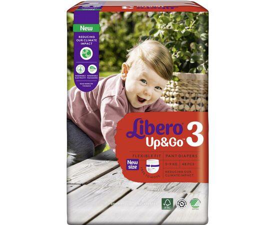 Подгузник Libero UpGo 3 5-9 кг 48 шт (7322541165752), изображение 2 Подгузник Libero UpGo 3 5-9 кг 48 шт (7322541165752), изображение 2