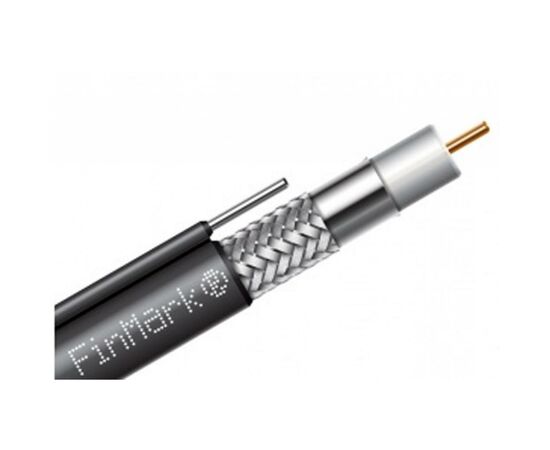 Кабель телевізійний FinMark RG-660, CCS, +steel wire, 305м, black (F660BVM_305_black)