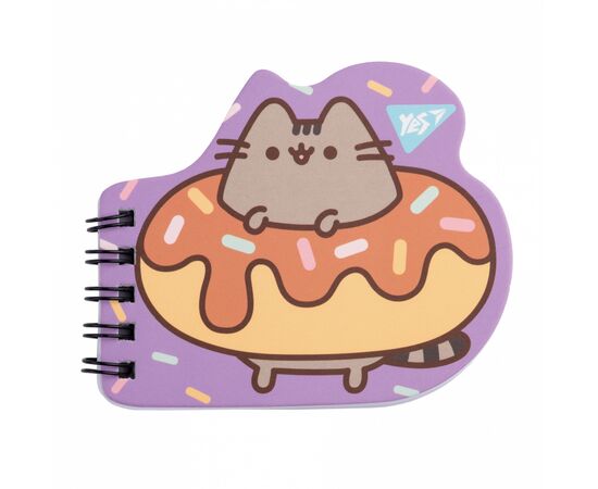 Блокнот Yes А7/24 дв. спіраль Pusheen, фігурний (681818)