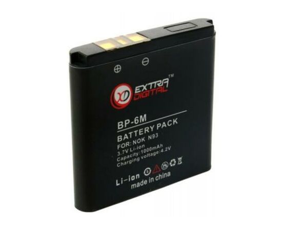 Аккумуляторная батарея для телефона Extradigital Nokia BP-6M (1000 mAh) (DV00DV1187), изображение 2 Аккумуляторная батарея для телефона Extradigital Nokia BP-6M (1000 mAh) (DV00DV1187), изображение 2