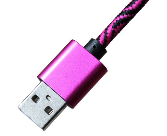 Дата кабель USB 2.0 AM to Lightning 1.0m Rose/Black Grand-X (FL05RSB), изображение 4