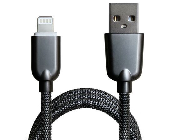 Дата кабель USB 2.0 AM to Lightning 1.0m 1.5A Dark Silver Grand-X (ML02DS), зображення 2 Дата кабель USB 2.0 AM to Lightning 1.0m 1.5A Dark Silver Grand-X (ML02DS), зображення 2