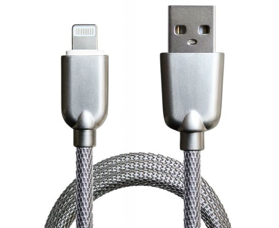 Дата кабель USB 2.0 AM to Lightning 1.0m Silver Grand-X (ML02S), зображення 2 Дата кабель USB 2.0 AM to Lightning 1.0m Silver Grand-X (ML02S), зображення 2