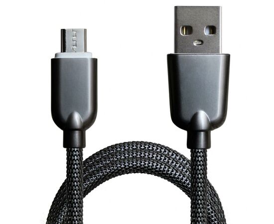 Дата кабель USB 2.0 AM to Micro 5P 1.0m 1.5A, Dark Silver Grand-X (MM02DS), зображення 2 Дата кабель USB 2.0 AM to Micro 5P 1.0m 1.5A, Dark Silver Grand-X (MM02DS), зображення 2