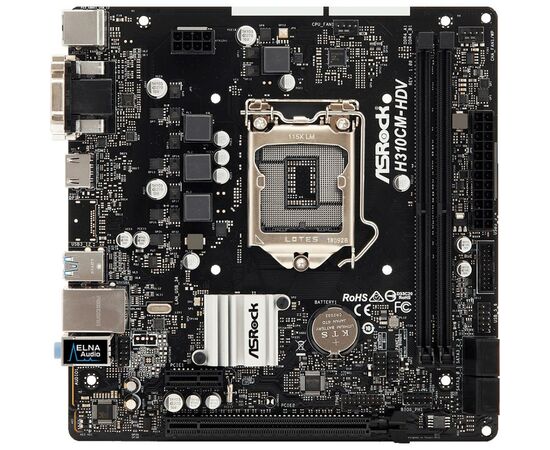 Материнская плата ASRock H310CM-HDV, изображение 2 Материнская плата ASRock H310CM-HDV, изображение 2