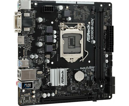Материнская плата ASRock H310CM-HDV, изображение 3 Материнская плата ASRock H310CM-HDV, изображение 3