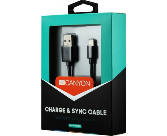 Дата кабель USB 2.0 AM to Lightning 1.0m MFI Black Canyon (CNS-MFICAB01B), изображение 3 Дата кабель USB 2.0 AM to Lightning 1.0m MFI Black Canyon (CNS-MFICAB01B), изображение 3