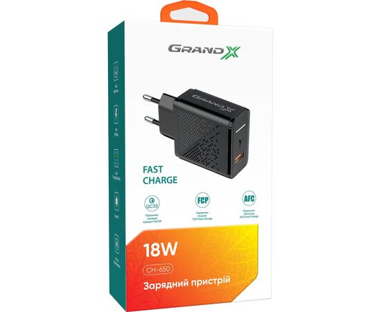Зарядний пристрій Grand-X QC3.0 18W + microUSB + Type-C cables (CH-650MT), зображення 2 Зарядний пристрій Grand-X QC3.0 18W + microUSB + Type-C cables (CH-650MT), зображення 2