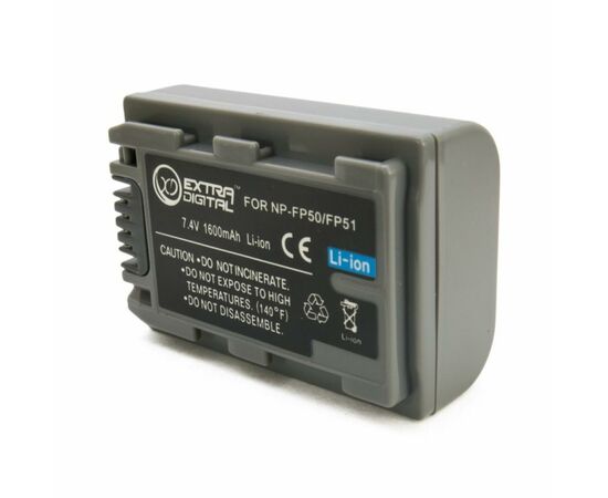 Аккумулятор к фото/видео Extradigital Sony NP-FP50 (BDS2667), изображение 2 Аккумулятор к фото/видео Extradigital Sony NP-FP50 (BDS2667), изображение 2