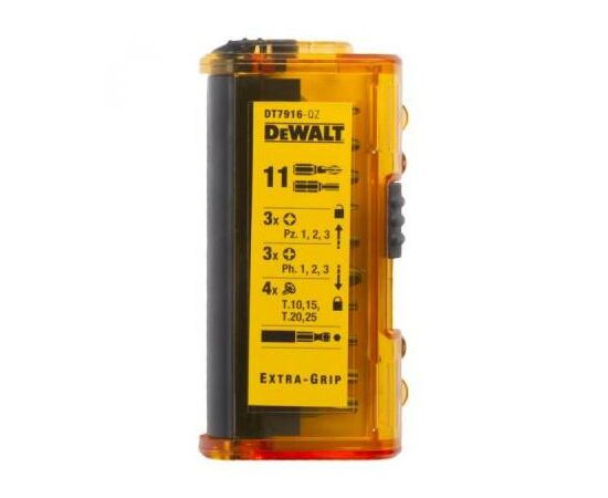Набор бит DeWALT Extra Grip Pz/Ph/T, держатель, 11 предм. (DT7916), изображение 2 Набор бит DeWALT Extra Grip Pz/Ph/T, держатель, 11 предм. (DT7916), изображение 2