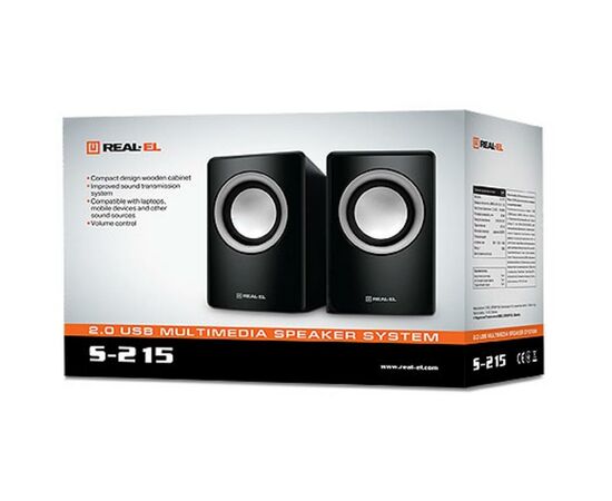 Акустическая система REAL-EL S-215 black, изображение 2 Акустическая система REAL-EL S-215 black, изображение 2