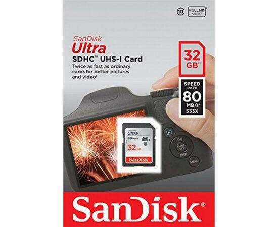 Карта памяти SanDisk 32GB SDHC class 10 Ultra (SDSDUN4-032G-GN6IN), изображение 4 Карта памяти SanDisk 32GB SDHC class 10 Ultra (SDSDUN4-032G-GN6IN), изображение 4