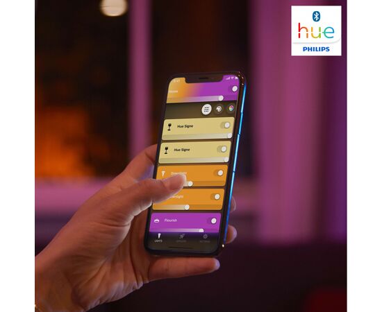 Настольная лампа Philips Hue Iris, Color, BT, DIM, золотистая (929002376401), изображение 7 Настольная лампа Philips Hue Iris, Color, BT, DIM, золотистая (929002376401), изображение 7