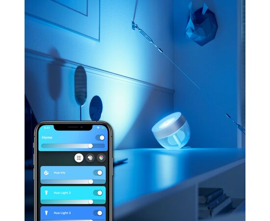 Настольная лампа Philips Hue Iris, Color, BT, DIM, серебристая (929002376701), изображение 2 Настольная лампа Philips Hue Iris, Color, BT, DIM, серебристая (929002376701), изображение 2