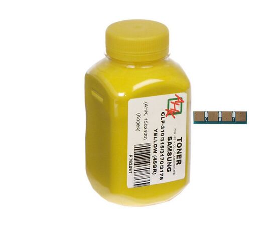 Тонер Samsung CLP-310/315/3175, 45г Yellow + chip AHK (1502408)