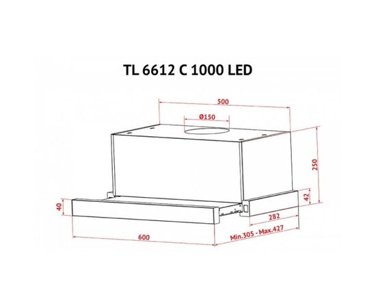 Витяжка кухонна Perfelli TL 6612 C WH 1000 LED, зображення 12 Витяжка кухонна Perfelli TL 6612 C WH 1000 LED, зображення 12