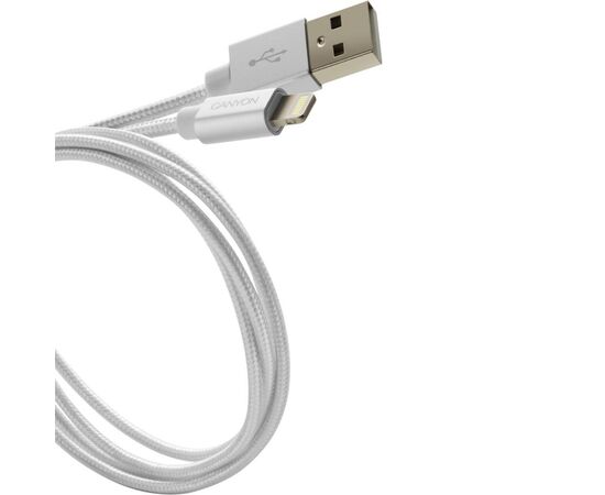 Дата кабель USB 2.0 AM to Lightning 1.0m MFI Pearl White Canyon (CNS-MFIC3PW), изображение 4 Дата кабель USB 2.0 AM to Lightning 1.0m MFI Pearl White Canyon (CNS-MFIC3PW), изображение 4