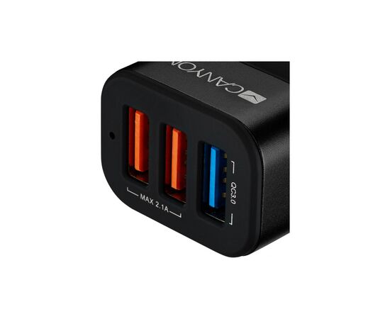 Зарядное устройство Canyon Universal 3xUSB car adapter (CNE-CCA07B), изображение 3 Зарядное устройство Canyon Universal 3xUSB car adapter (CNE-CCA07B), изображение 3