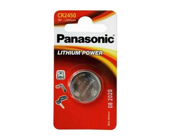 Батарейка Panasonic CR 2450 * 1 LITHIUM (CR-2450EL/1B)