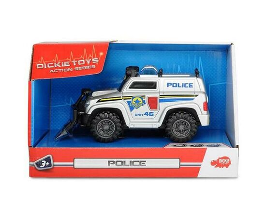 Спецтехніка Dickie Toys Поліція зі щитом 15 см: звук, світло (3302001), зображення 3 Спецтехніка Dickie Toys Поліція зі щитом 15 см: звук, світло (3302001), зображення 3