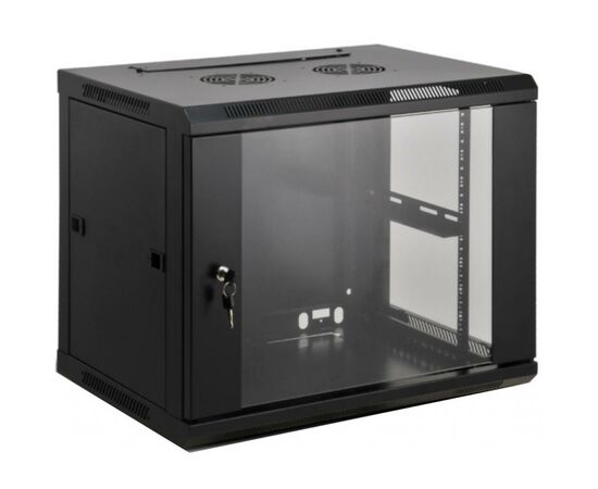 Шкаф настенный Kingda 18U 19" 600x600 RAL9004 (KD-007-6618)