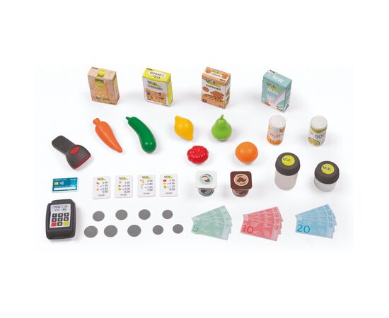 Игровой набор Smoby Интерактивный супермаркет Фреш с корзиной 44 аксессуара (350227), изображение 2 Игровой набор Smoby Интерактивный супермаркет Фреш с корзиной 44 аксессуара (350227), изображение 2