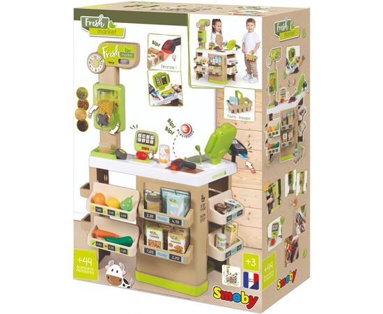 Игровой набор Smoby Интерактивный супермаркет Фреш с корзиной 44 аксессуара (350227), изображение 9 Игровой набор Smoby Интерактивный супермаркет Фреш с корзиной 44 аксессуара (350227), изображение 9