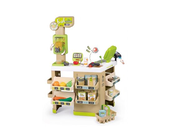 Игровой набор Smoby Интерактивный супермаркет Фреш с корзиной 44 аксессуара (350227)