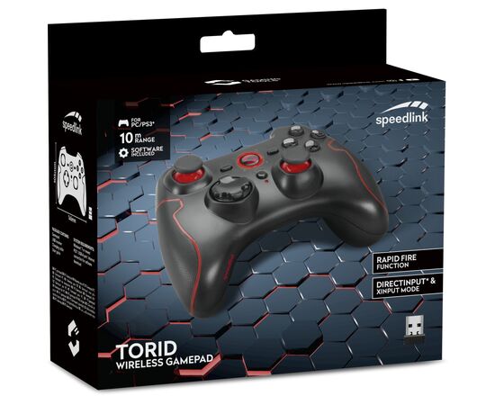 Геймпад Speedlink TORID Gamepad - Wireless - for PC-PS3 (SL-6576-BK-02), зображення 5 Геймпад Speedlink TORID Gamepad - Wireless - for PC-PS3 (SL-6576-BK-02), зображення 5
