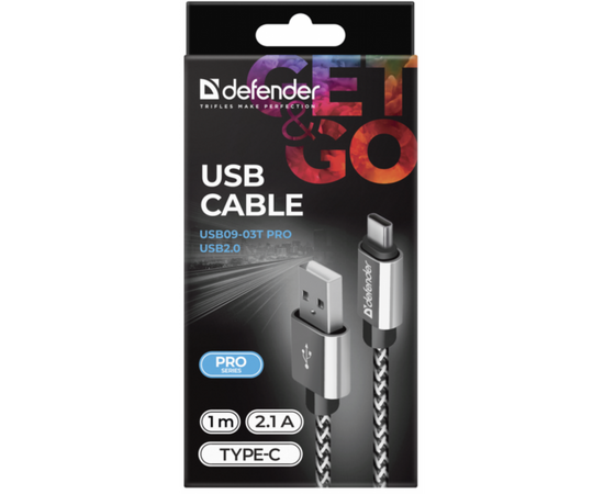 Дата кабель USB 2.0 AM to Lightning 1.0m ACH01-03T PRO White Defender (87809), изображение 3 Дата кабель USB 2.0 AM to Lightning 1.0m ACH01-03T PRO White Defender (87809), изображение 3
