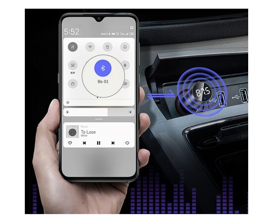 FM модулятор Baseus Energy Column MP3 Charger Dark grey (CCNLZ-0G), изображение 6 FM модулятор Baseus Energy Column MP3 Charger Dark grey (CCNLZ-0G), изображение 6