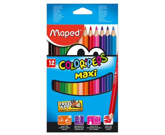 Карандаши цветные ZiBi Color Peps Maxi 12 цв. (MP.834010)