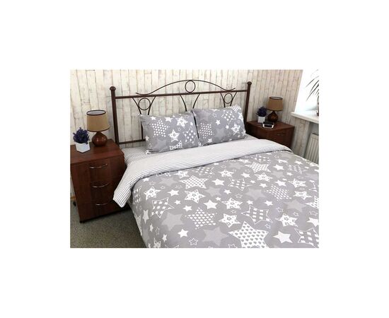 Постельное белье Руно Beige Star бязь серый двухспальный (655.114Б_Grey star)
