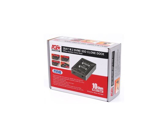 Док-станция AgeStar USB3.1 Type C, M.2 NVME, 2 slot grey (31CBNV2C(GRAY)), изображение 4 Док-станция AgeStar USB3.1 Type C, M.2 NVME, 2 slot grey (31CBNV2C(GRAY)), изображение 4