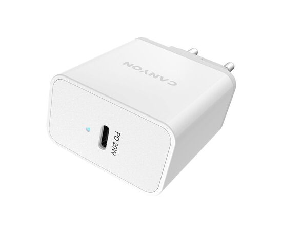 Зарядное устройство Canyon PD 20W/QC3.0 18W WALL Charger with 1-USB A+ 1-USB-C (CNE-CHA20W03), изображение 2 Зарядное устройство Canyon PD 20W/QC3.0 18W WALL Charger with 1-USB A+ 1-USB-C (CNE-CHA20W03), изображение 2