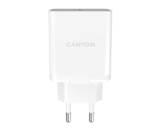 Зарядное устройство Canyon PD 20W/QC3.0 18W WALL Charger with 1-USB A+ 1-USB-C (CNE-CHA20W03), изображение 3 Зарядное устройство Canyon PD 20W/QC3.0 18W WALL Charger with 1-USB A+ 1-USB-C (CNE-CHA20W03), изображение 3
