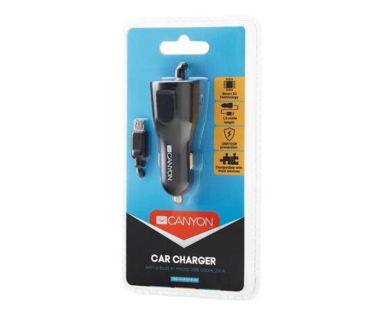 Зарядное устройство Canyon C-031/US Universal 1xUSB car adapter (CNE-CCA031B-US), изображение 2 Зарядное устройство Canyon C-031/US Universal 1xUSB car adapter (CNE-CCA031B-US), изображение 2
