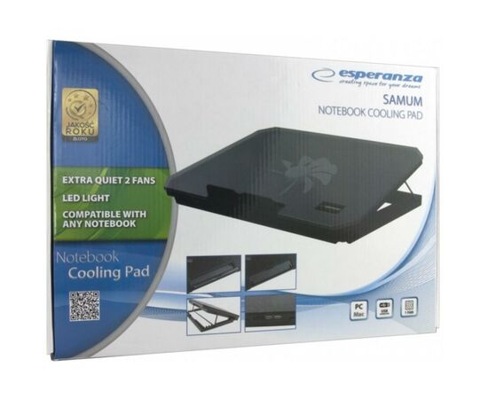 Подставка для ноутбука Esperanza Samum Notebook Cooling Pad all types (EA141), изображение 3 Подставка для ноутбука Esperanza Samum Notebook Cooling Pad all types (EA141), изображение 3