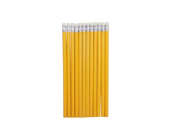 Карандаш графитный H-Tone НВ, с резинкой, желтый, уп. 12 шт (PENCIL-HT-JJ30105B), изображение 3 Карандаш графитный H-Tone НВ, с резинкой, желтый, уп. 12 шт (PENCIL-HT-JJ30105B), изображение 3