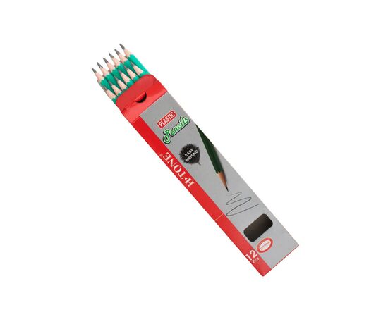 Карандаш графитный H-Tone НВ, пластиковый, с резинкой, зеленый, 12 шт (PENCIL-HT-JJ30104)