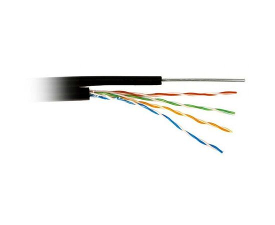 Кабель сетевой Atcom FTP 305м cat.5e Standart CCA, для внешней прокладки с тросом (13760)