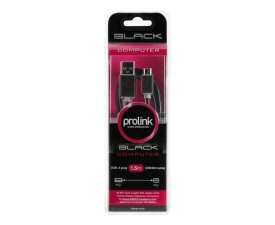 Дата кабель USB 2.0 AM to Micro 5P 1.5m Prolink (PB487-0150), изображение 4 Дата кабель USB 2.0 AM to Micro 5P 1.5m Prolink (PB487-0150), изображение 4