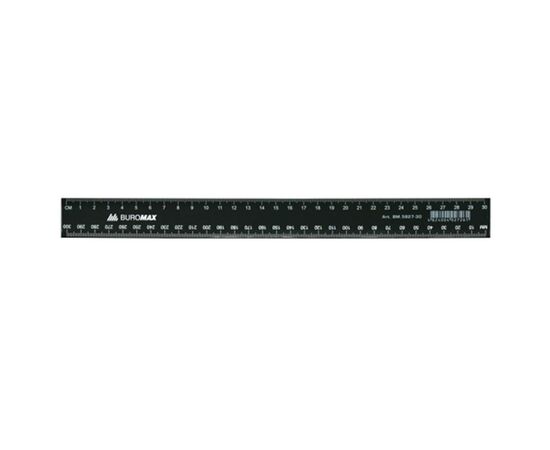 Линейка Buromax 30см, plastic, black, blister (BM.5827-30)